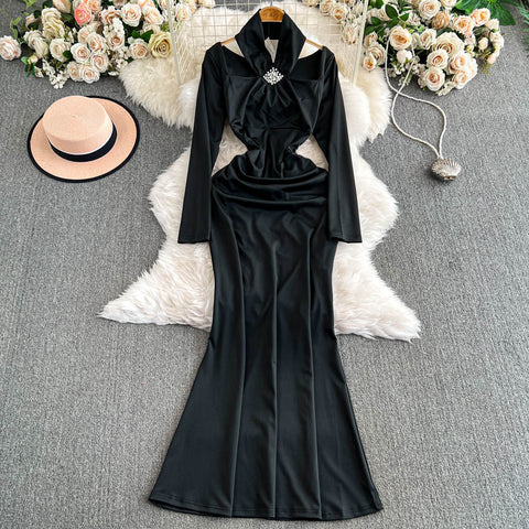 Sexy Waist-slimming Fishtail Halter Dress