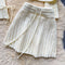 Low-cut Cardigan&Camisole&Pleated Skirt 3Pcs