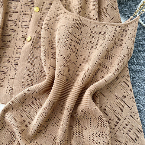 Oversized Shawl&Slip Dress Printed 2Pcs