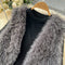 Knitwear&Furry Vest&Fishtail Skirt 3Pcs