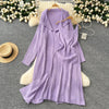 Lapel Cardigan&Slip Dress Knitted 2Pcs