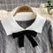 Uniform Style Bow-tie Knitted Dress