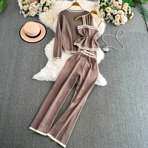 Cardigan&Vest&Trousers Knitted 3Pcs