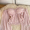 Off-shoulder Ruffled Pink Chiffon Top