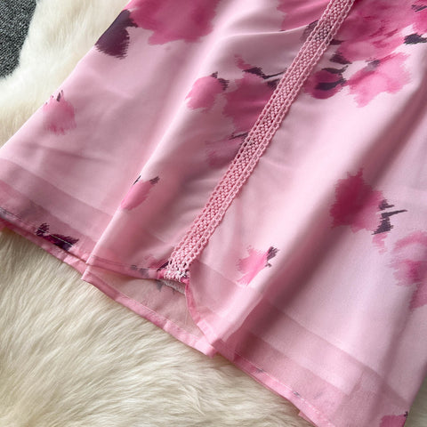 Top&Half-body Skirt Floral 2Pcs