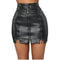 Zipped Hip-wrapping Black Mini Skirt