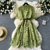 Vintage Hollowed Embroidery Lace Dress