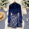 Polo Collar Patchwork Plaid Dress