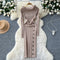 Niche Lapeled Waist-slimming Knitted Dress