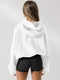 Solid Color Sportswear Hooded Cardigan