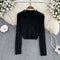 Vintage Lapeled Slim-fit Knitwear