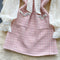 Doll Collar Houndstooth Tweed Pink Dress