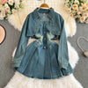 Vintage Cape&Slip Dress Denim 2Pcs