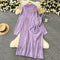 Lapel Cardigan&Slip Dress Knitted 2Pcs