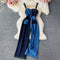 Chic Color-blocking Denim Patchwork Jumpsuits