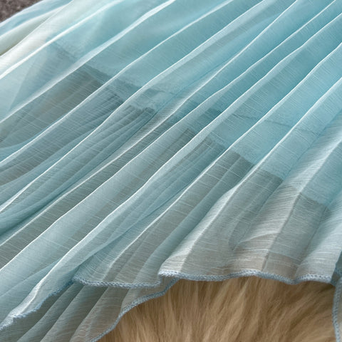 Irregular Design Top & Skirt Fairy Blue 2Pcs