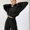 Fold-collar Sweatshirt&Trousers Casual 2Pcs