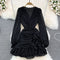 Irregular Design Ruffled Hip-wrapping Dress