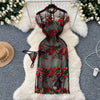 Ethnic Hollowed Floral Cheongsam with Pantie