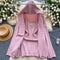 Hooded Cardigan & Slip Dress Knit 2Pcs