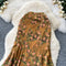 Floral Printed Fishtail Half-body Skirt