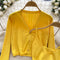 Cardigan&Slip Dress Solid Color 2Pcs