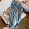 Vintage Stretchy Wide-leg Cotton Jeans