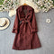 Korean Style V-neck Lapeled Coat