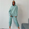 Hooded Sweatshirt&Trousers Draped 2Pcs