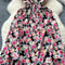V-neck Elastic Waist Floral Dress