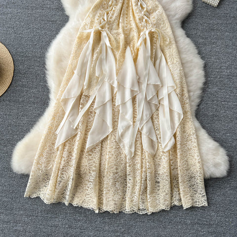 Niche Ruffle Fringed Slip Dress