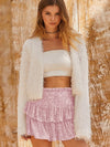 Chic Layer Sequined Pleated Skirt