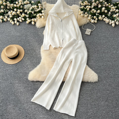 Knitted Hoodie&Trousers Casual 2Pcs
