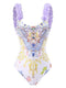 Customized  One-piece Petals Backless  Swimsuit