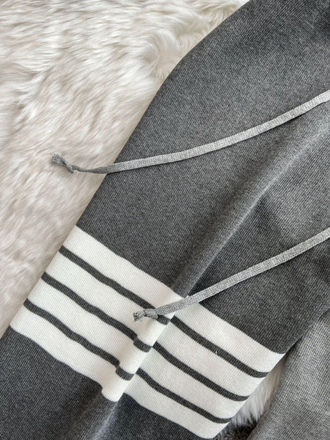 V-neck Cardigan&Drawstring Trousers 2Pcs