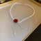 Rose Red Zirconia Collarbone Chain