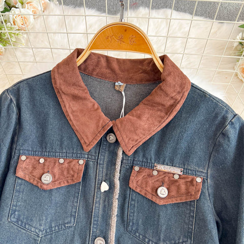 Chic Jacket&Skirt Denim 2Pcs Set