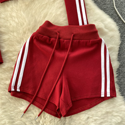 Zipped Jacket&Shorts Striped 2Pcs