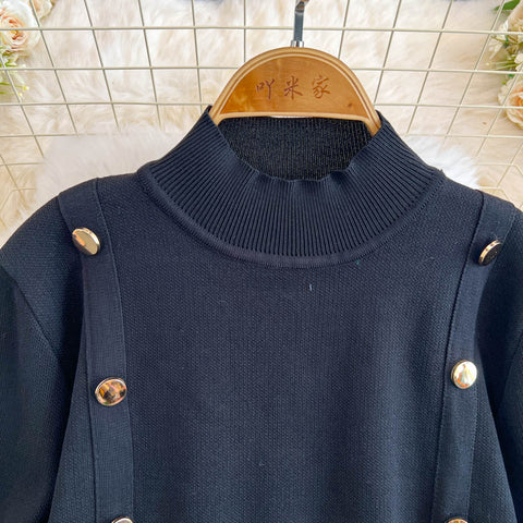 Plaid Knitted Patchwork Drawstring Dress