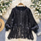 Niche Shiny Fringe Zipped Jacket