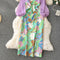 Niche Colorful Patchwork Printed Dress