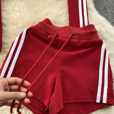 Zipped Jacket&Shorts Striped 2Pcs