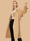 Cross Layered Neckline Draped Trench Coat