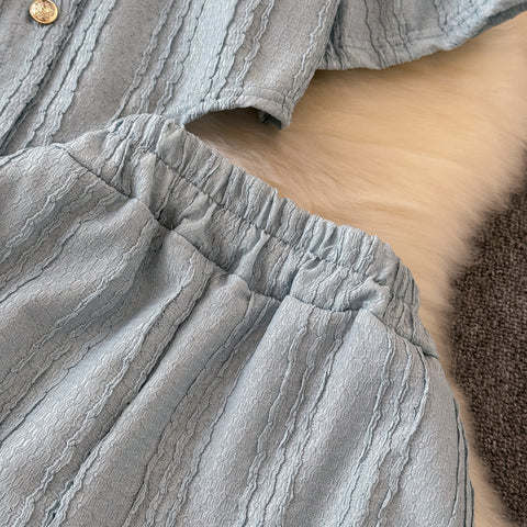 Niche Shirt&Wide-leg Trousers 2Pcs