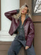 Vintage Matte Wine Red PU Jacket