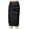 Simple Design Split Black PU Skirt