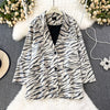 Zebra Printed Sequined Suit Coat