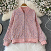 Colorful Sequined Stand Collar Jacket