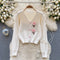 3d Pink Flower Embroidered Cardigan