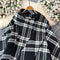 Plaid Black&White Tweed Cape Coat